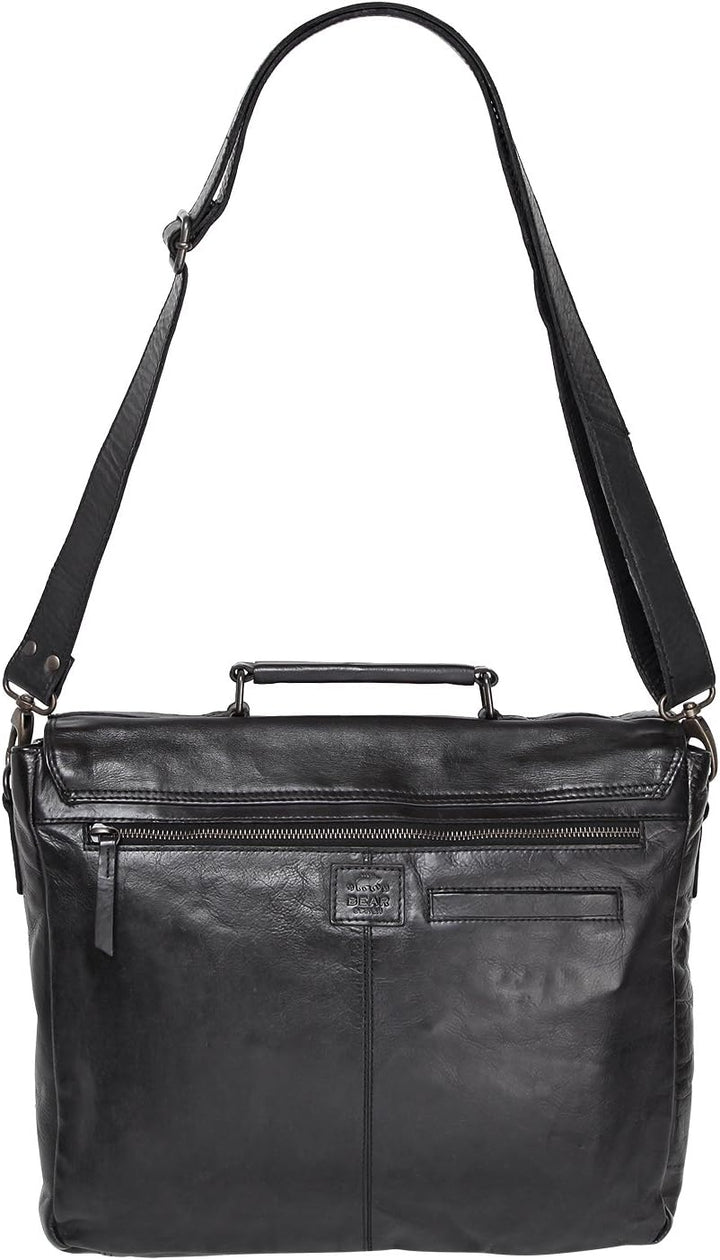 Bear-Design Business- / Laptop- / Aktentasche Collegetasche XXL (34/34/ 10) UNISEX, gewaschenes Lede