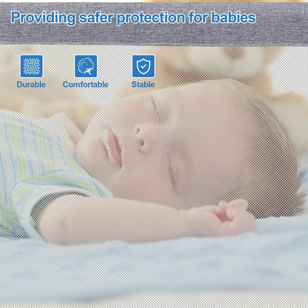 Tubiaz Bettgitter Rausfallschutz 2X 200cm+1x 180cm, Kinderbettgitter Höhenverstellbar 64-96cm, Betts