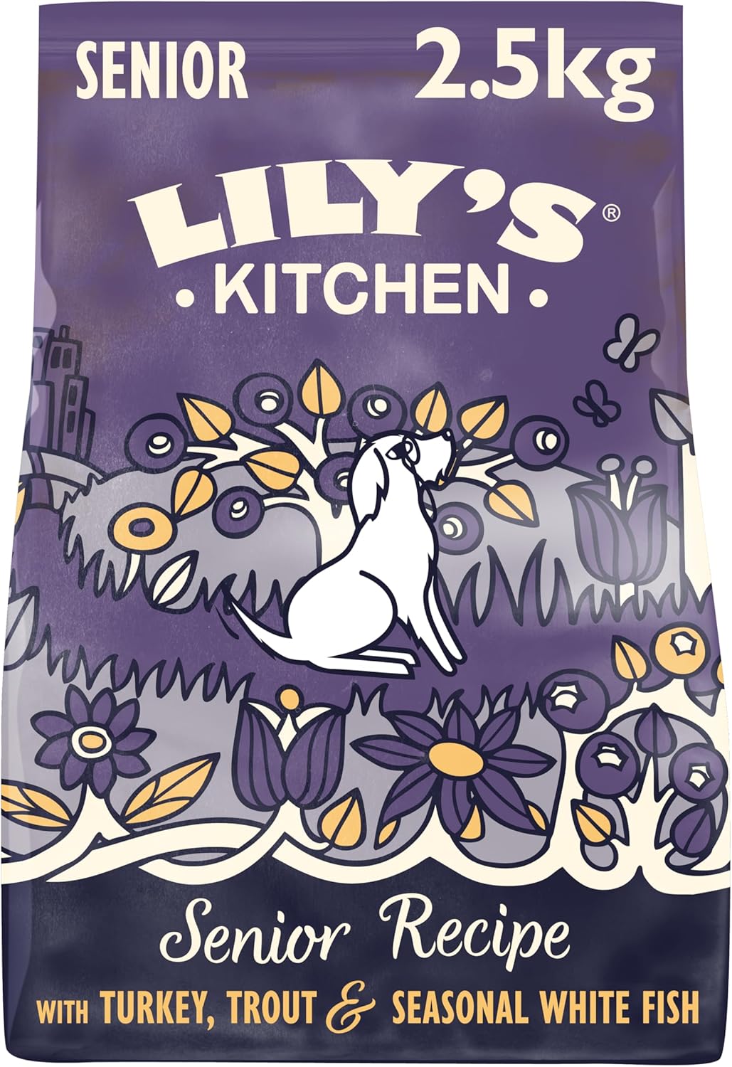Lily‘s Kitchen Trocken Hundefutter für ältere Hunde (2.5kg) Truthahn, Forelle, Weissfisch der Saison