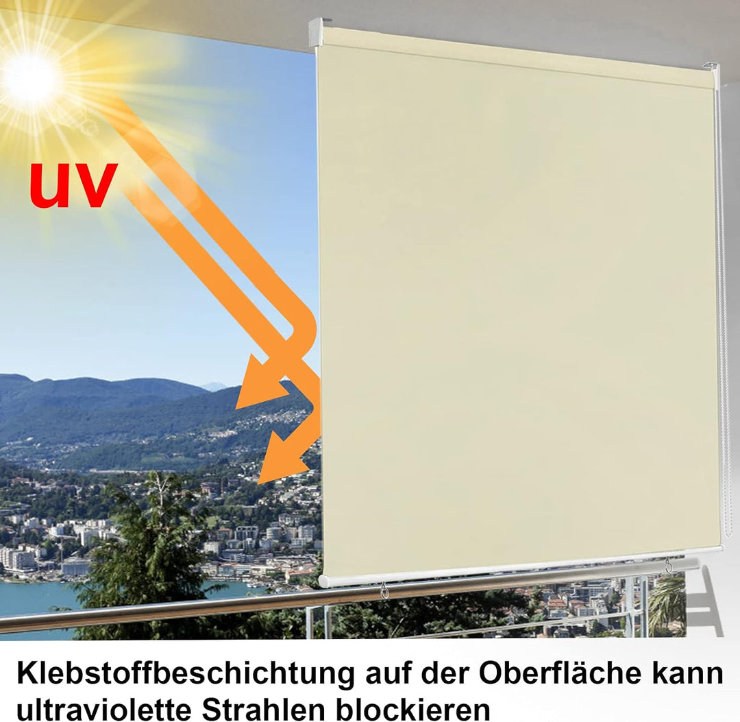 Yznahre Beige Senkrechtmarkise Vertikalmarkise Aussenrollo, 180x240cm Sichtschutz Sonnenschutzrollo