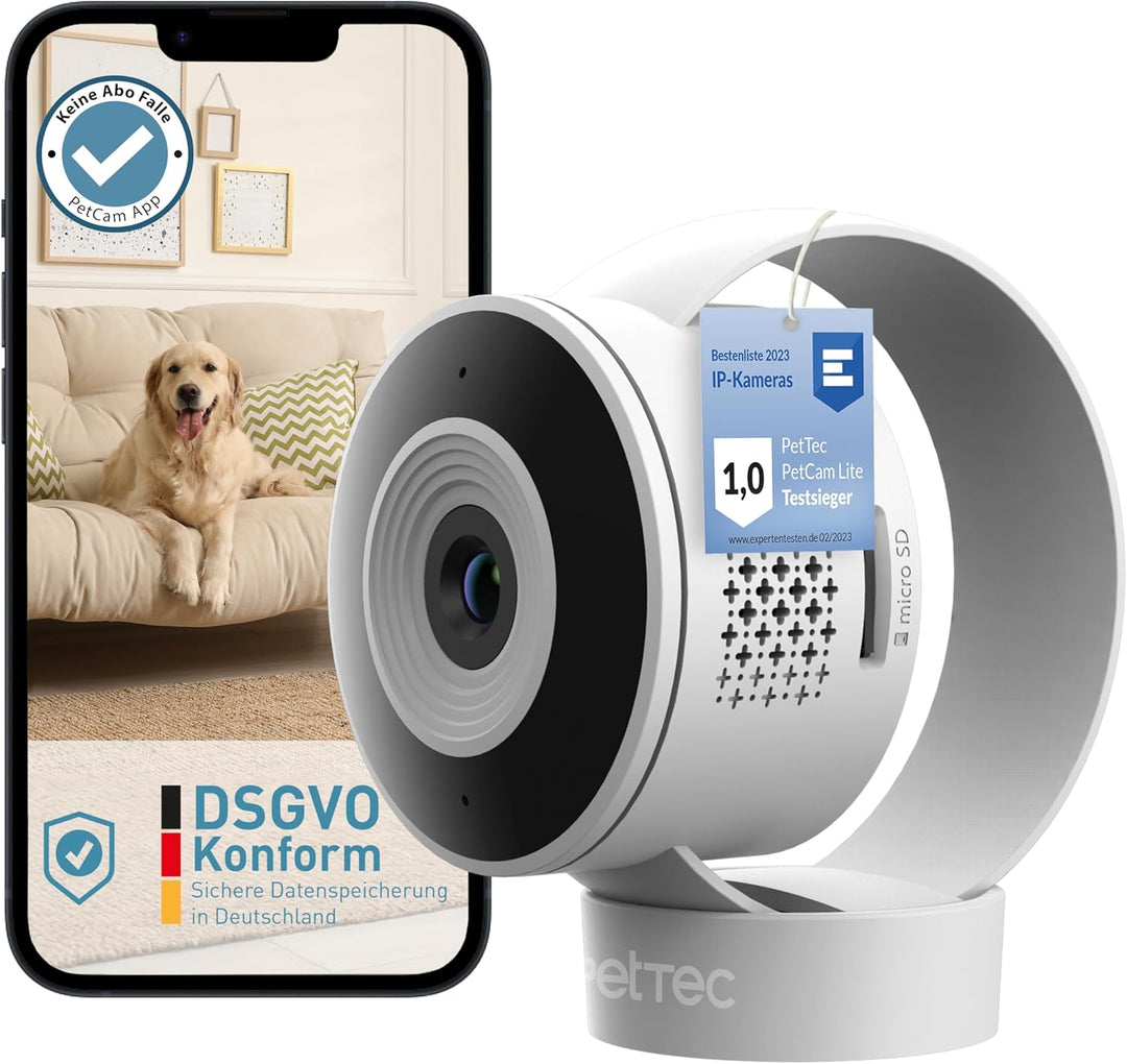 PetTec Cam Lite 2er Set | Überwachungskamera für Haustiere mit App, Bewegungsmelder & Handyübertragu
