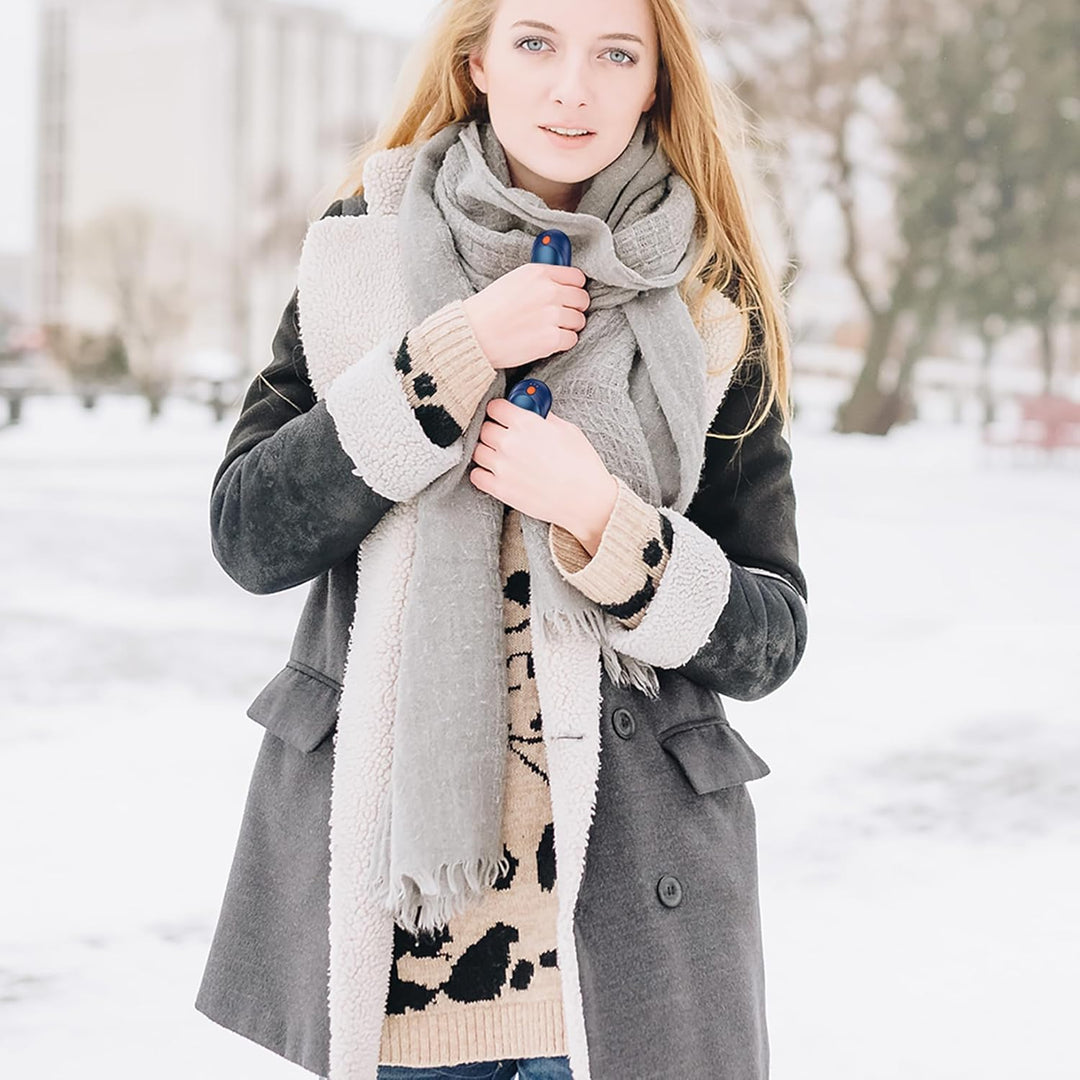 J-BRAUV Handwärmer Elektrisch 2er Set, 4000mAh Taschenwärmer Wiederverwendbar Mit 10000mAh Ladebox,