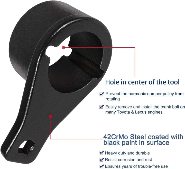 CTcar für Toyota/Lexus Kurbelwelle Dämpfer Riemenscheibe Haltehalter Harmonic Tool mit 2 Kurbelschra
