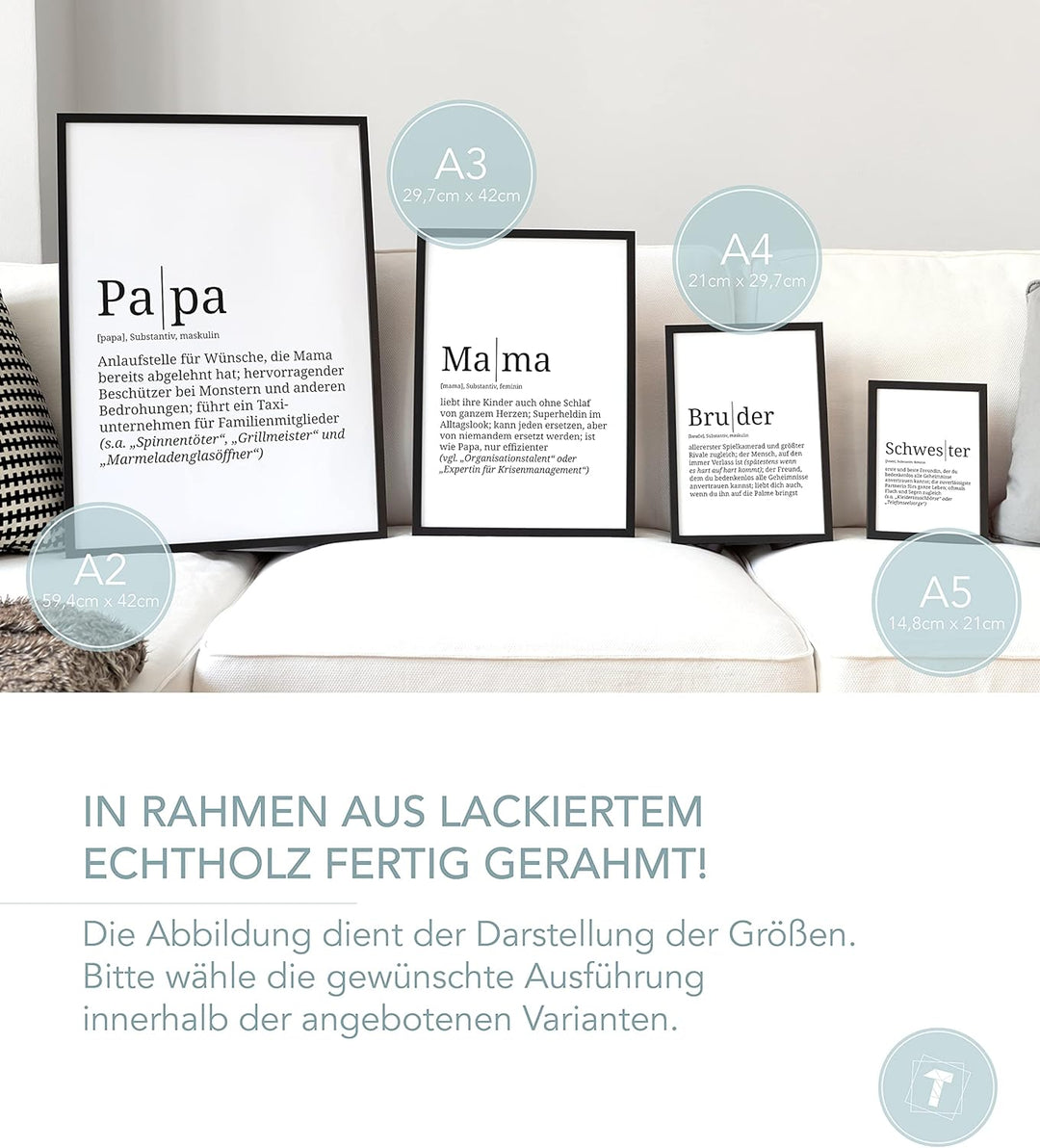 Papierschmiede® Definition: Musik, DIN A3 fertig gerahmt (Rahmen: Material und Farbe wählbar), Wandb