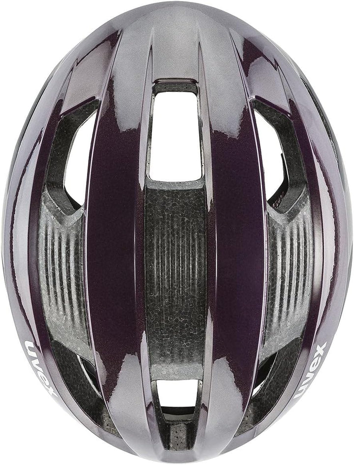 Uvex Rise CC Rennrad Fahrrad Helm matt schwarz/lila 2022 52-56 cm, 52-56 cm