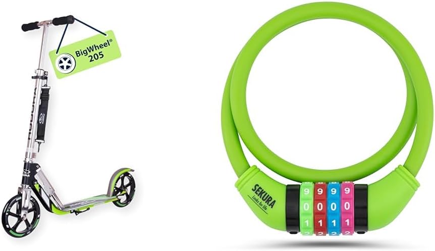 HUDORA BigWheel 205 Scooter - Stabiler Aluminium-Roller - Höhenjustierbarer & zusammenklappbarer Cit