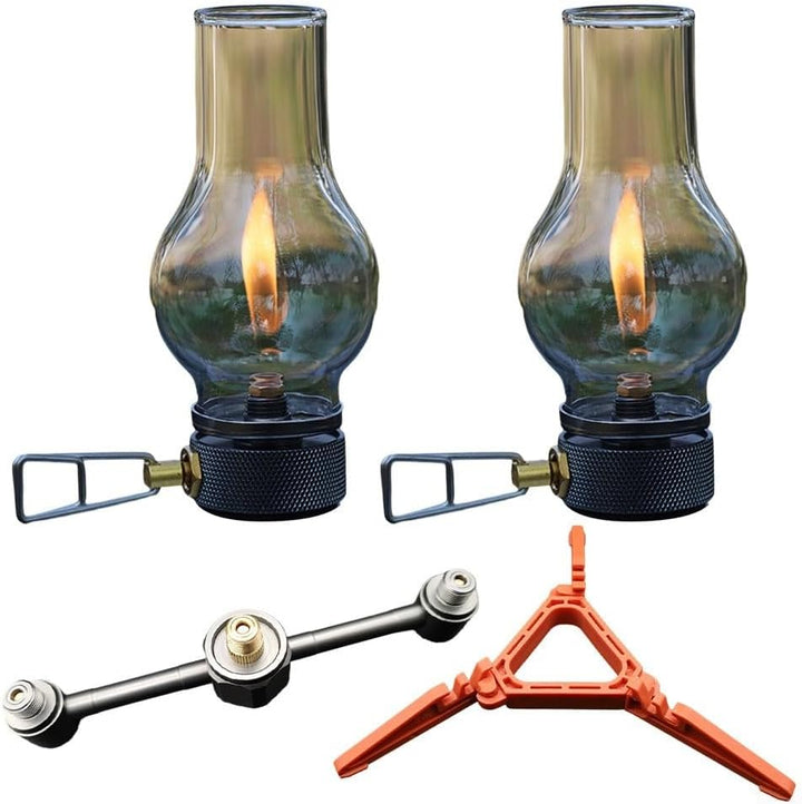 Beleuchtete Gaslaterne, Gas-Camping-Lampe, tragbare Outdoor-Kraftstoffzelt-Laternen für Outdoor-Camp