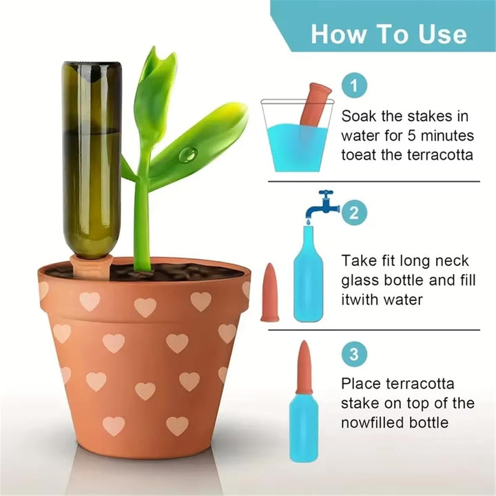 CHSEEO 8 Stück Automatisch Bewässerung Set, Selbstbewässerung Spike, Pflanzen Wasserspender, Automat