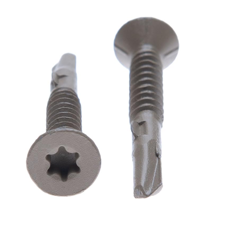 6.3mm Metallschrauben Selbstschneidende Torx-Flachkopf-Bohrschrauben (Packung mit 100) für den Ausse