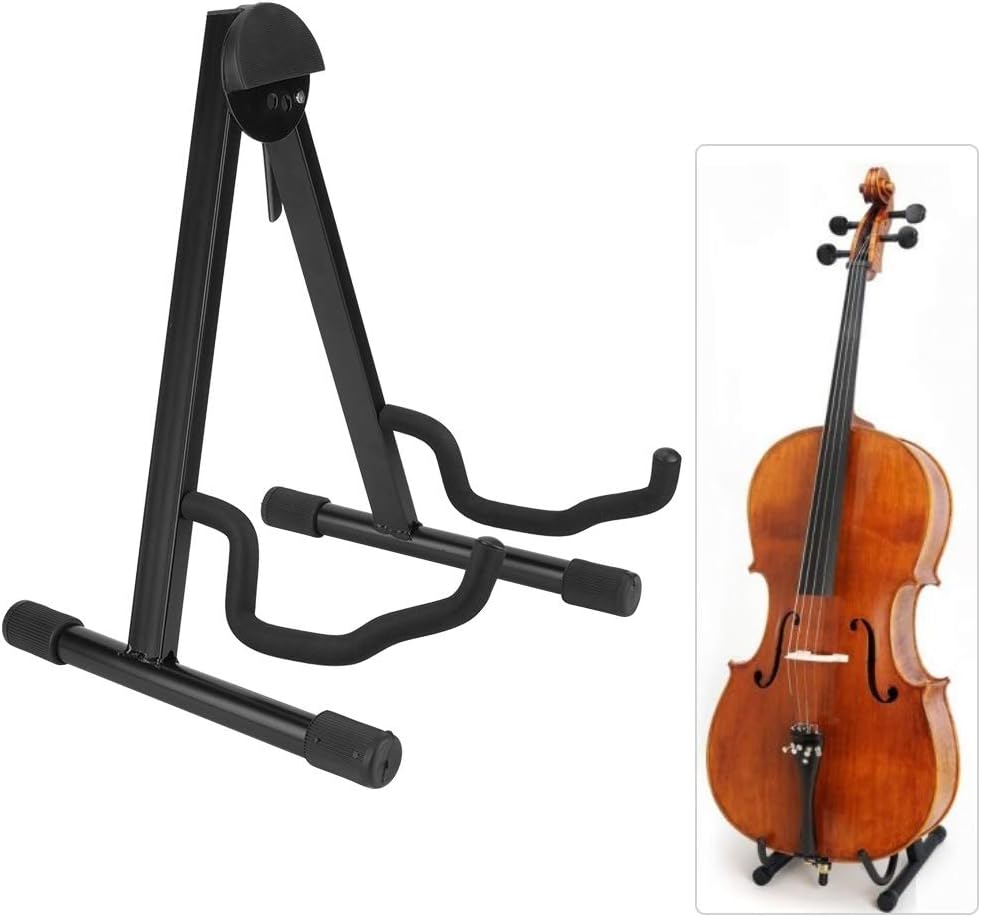 Cello-Ständer, verstellbar, zusammenklappbar, A-Rahmen, Stahl, Vorzeigeständer, Gitarrenständer aus