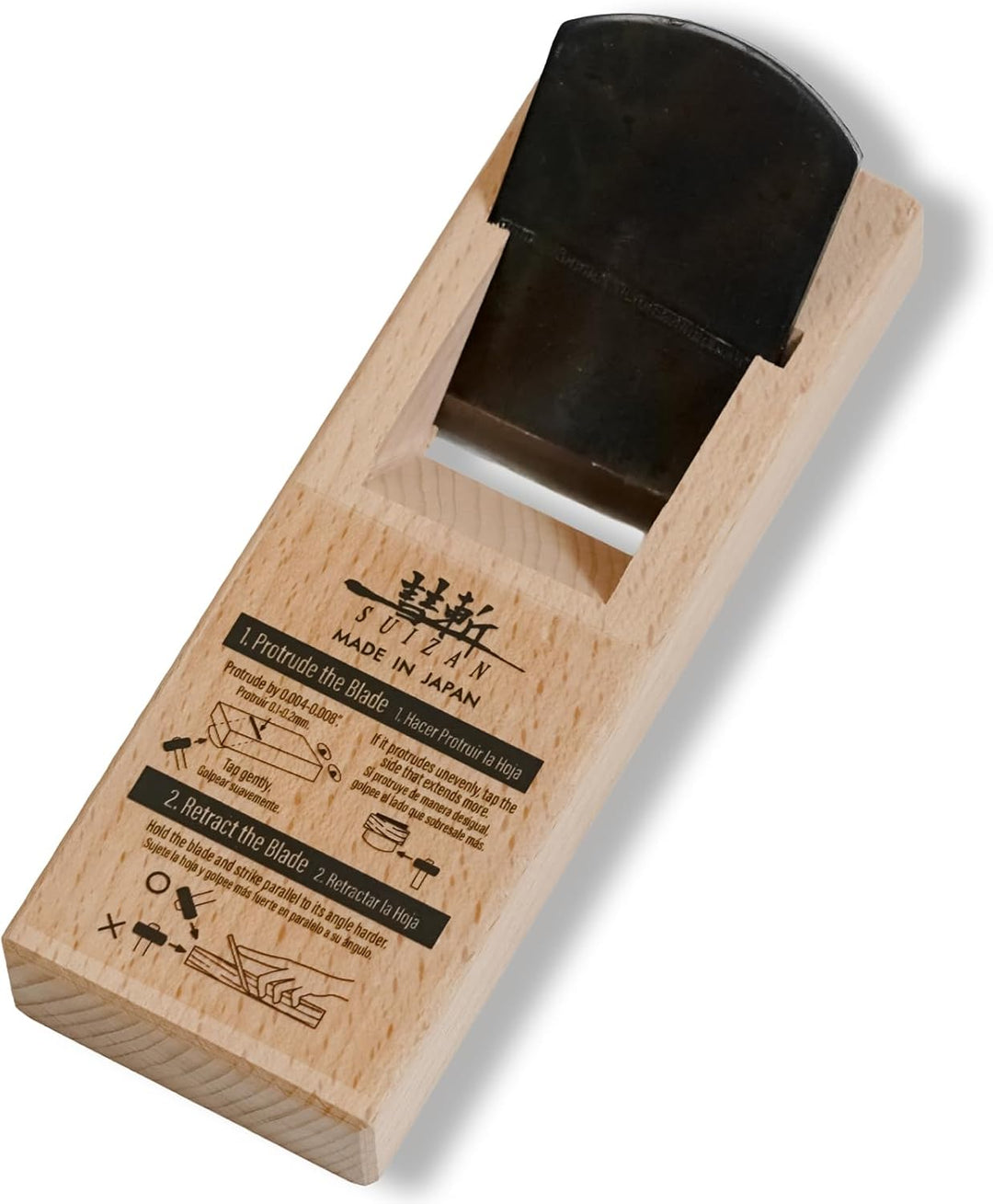SUIZAN Japanische Holzblockhobel Kanna 4,2 cm (42 mm) Handhobel japanische Holzbearbeitungswerkzeuge