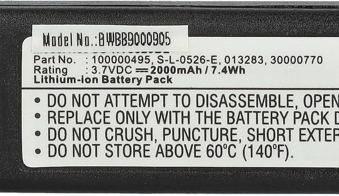 vhbw Akku Ersatz für Honeywell BAT-SCN01, HO48L1-G, S-L-0526-E für Barcodescanner POS (2000 mAh, 3,7