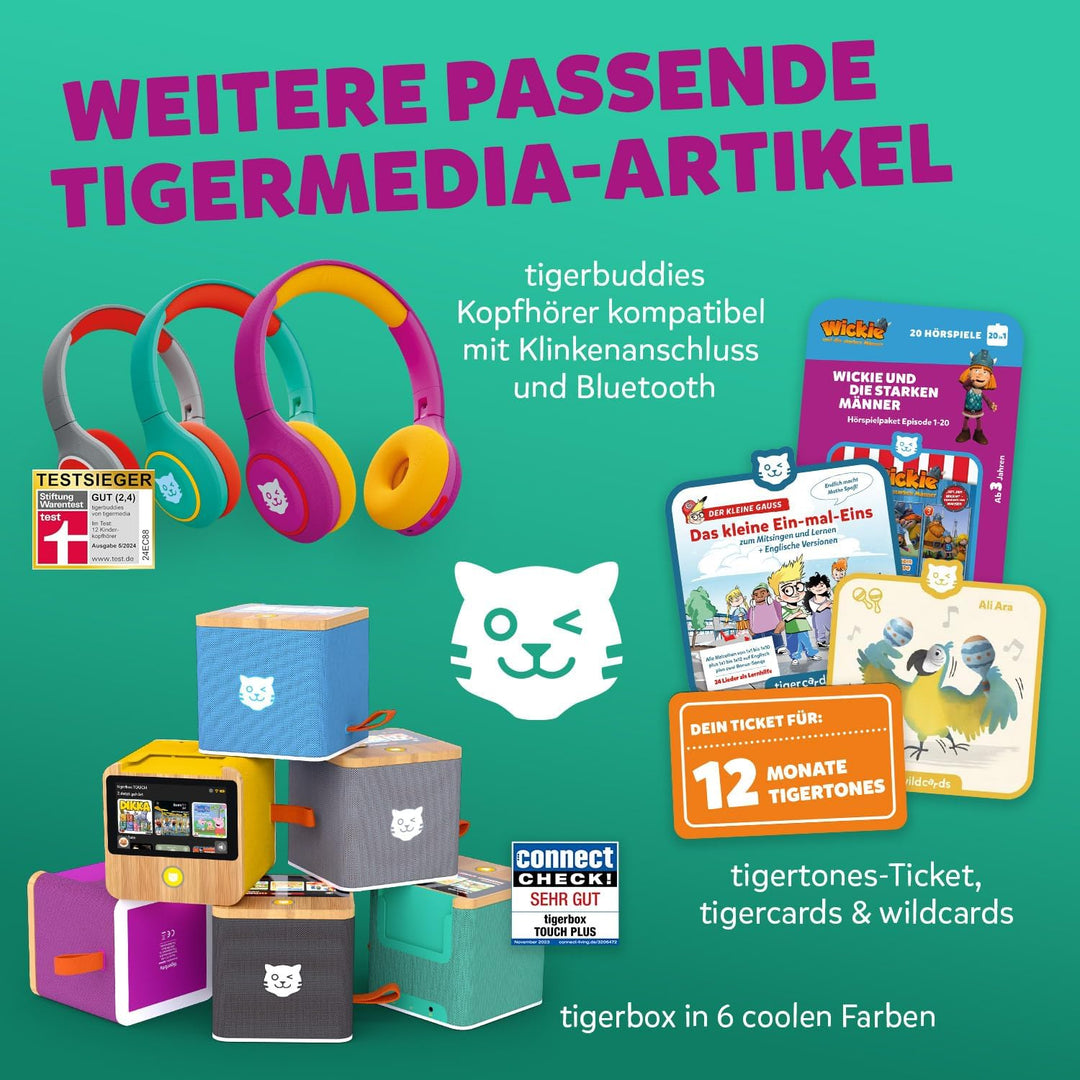 tigermedia tigerbox Touch Plus grün mit extra Langer Akkulaufzeit und Bluetooth Kopfhöreranschluss,