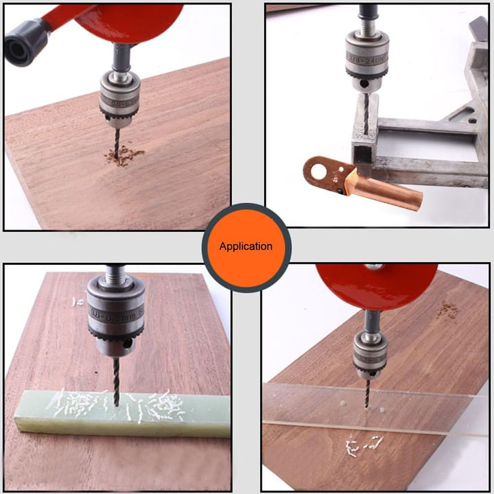 KATSU Handbohrmaschine, 1/4" (0,6-6mm) Kapazität Präzisionsfutter Doppelritzel Manuelle Bohrmaschine