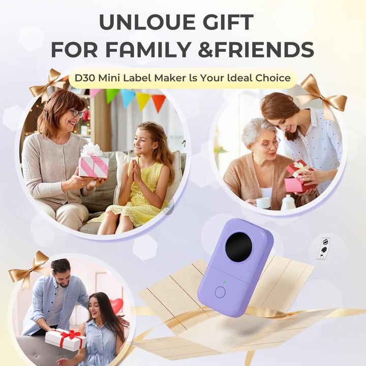 Phomemo D30 Etikettiergerät -Tragbarer Beschriftungsgerät Selbstklebend Bluetooth Etikettendrucker M