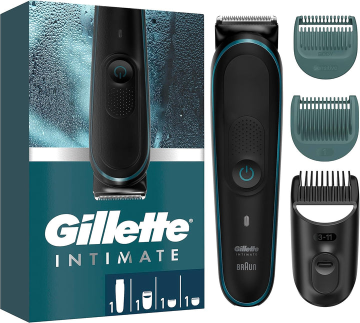 Gillette Intimate Trimmer Herren i5 für den Intimbereich, SkinFirst Intimrasierer Mann mit lebenslan