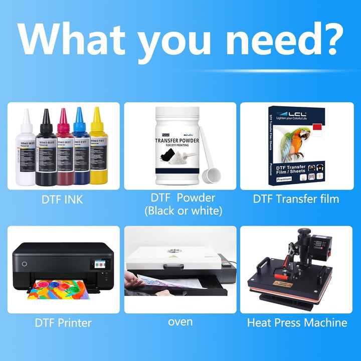 LCL DTF Pulver Schwarz, 500 g/17,6 oz, Digital Transfer Schwarz Klebepulver für Schwarze oder dunkel