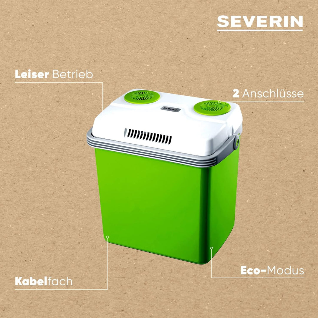 SEVERIN Elektrische Kühlbox (19 L) mit Kühl- und Warmhaltefunktion, Auto Kühlbox mit 2 Anschlüssen (
