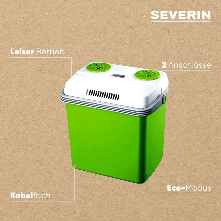 SEVERIN Elektrische Kühlbox (19 L) mit Kühl- und Warmhaltefunktion, Auto Kühlbox mit 2 Anschlüssen (