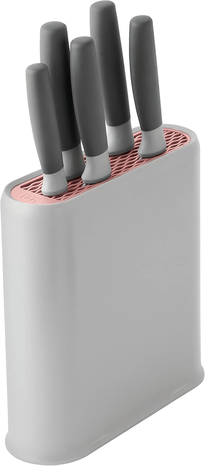 Berghoff 3950173 Universal-Set mit 5 Messern, Edelstahlklinge, Soft-Touch-Griff, Grau