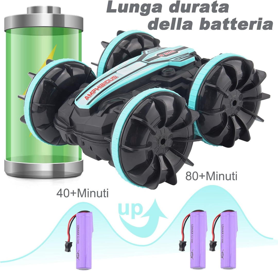 SIVQIKE 4WD Ferngesteuertes Auto,Gestensensor Wasserdicht RC Stunt Auto,Amphibienfahrzeug Mit 50m Fe