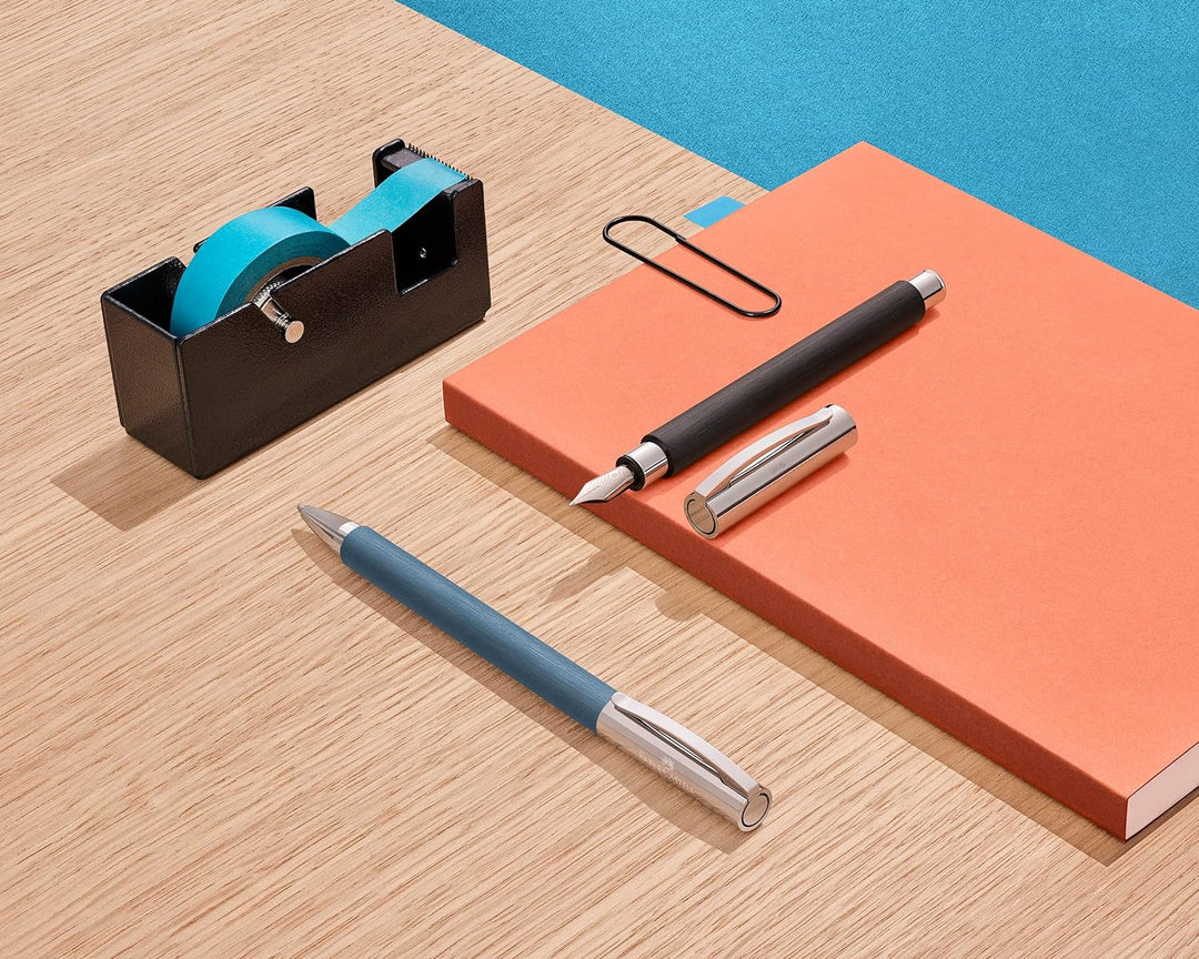 Faber-Castell 147145 - Kugelschreiber Ambition Edelharz, blau, dokumentenechte 0.5 mm Mine Edelharz