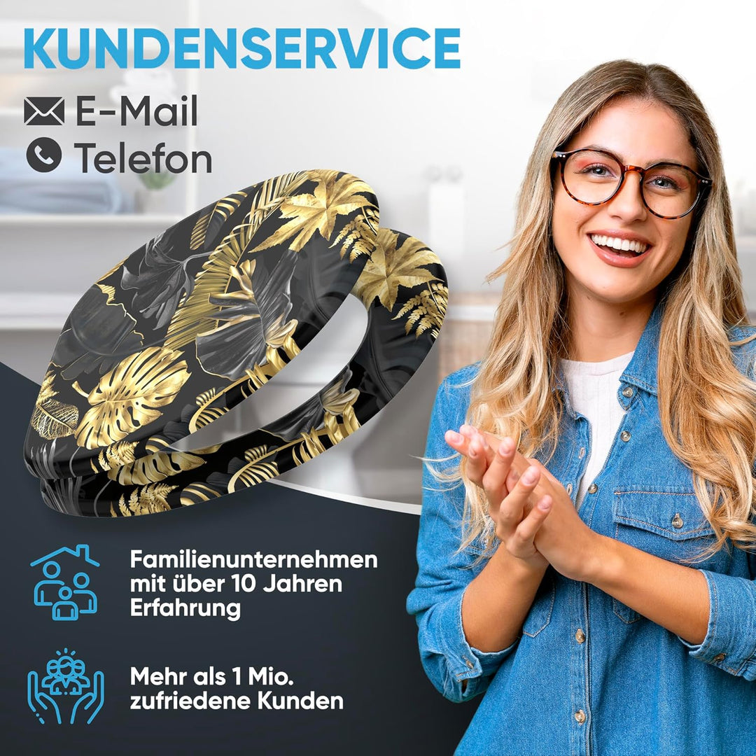 Sanilo WC Sitz mit Absenkautomatik, viele schöne schwarze Toilettendeckel zur Auswahl, hochwertige u