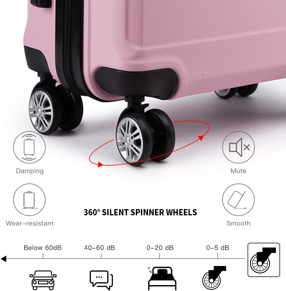 KONO Koffer Trolley Reisekoffer, Pink