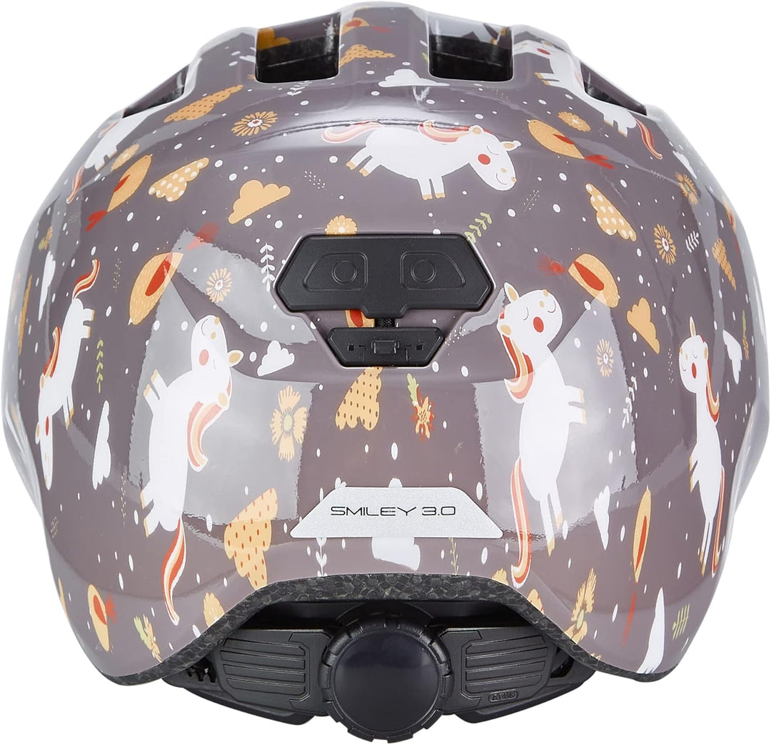 ABUS Kinderhelm Smiley 3.0 - Fahrradhelm mit tiefer Passform, kindergerechten Designs & Platz für ei