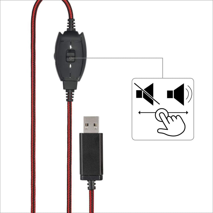 Hama USB Headset, Over Ear Kopfhörer mit Mikrofon (Headset mit Lautstärkenregler und verstellbarem M