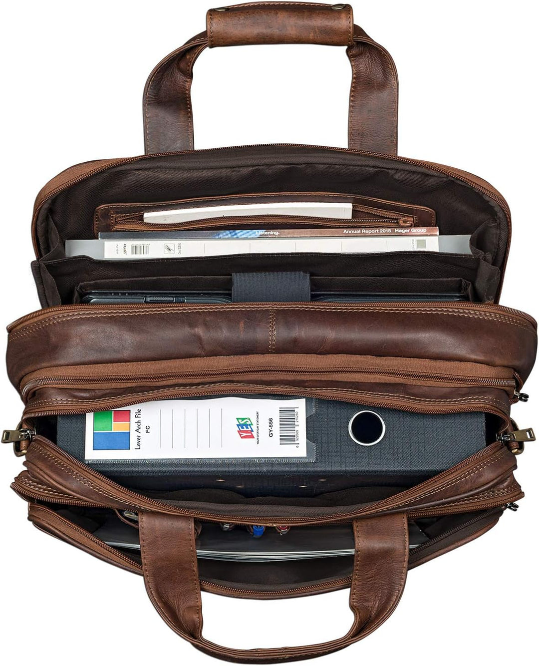 STILORD 'Leopold' XL Echtleder Aktentasche - der verbesserte Geheimtipp für Lehrerzimmer & Büro - Bu