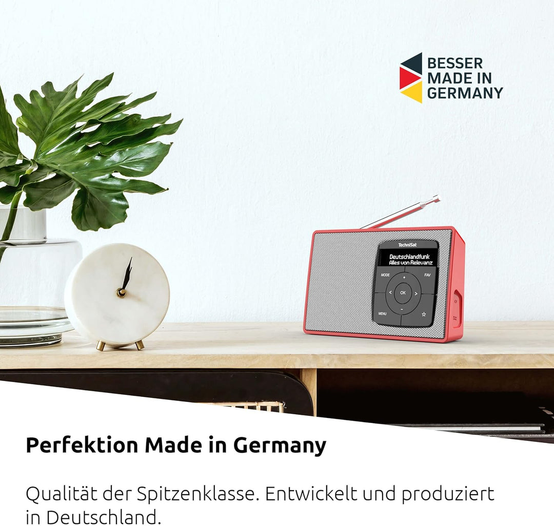 TechniSat DIGITRADIO 2 - Tragbares DAB+/UKW-Radio mit Akku (mit Bluetooth Audiostreaming, Weckfunkti
