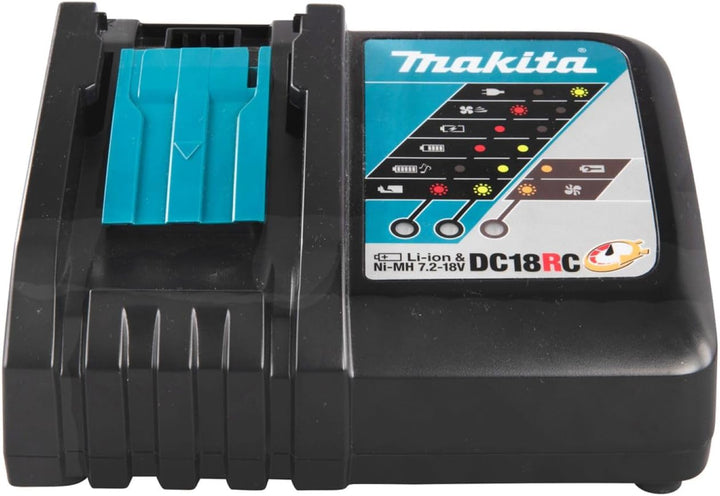 Makita DC18RC / DC18RA Schnellladegerät, für Li-Ion 7,2 V - 18 V Akkus, Schwarz