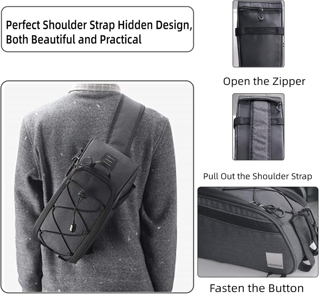 HOMPER Fahrradtasche Satteltasche Gepäcktasche Gepäckträger Tasche Rucksack Seitentasche Mountain Ro