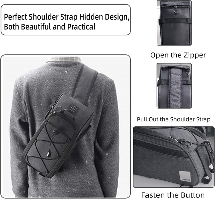 HOMPER Fahrradtasche Satteltasche Gepäcktasche Gepäckträger Tasche Rucksack Seitentasche Mountain Ro