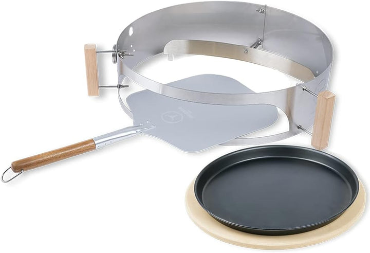 MOESTA-BBQ 10085 Smokin' PizzaRing Pizzaset für Kugelgrill Ø 57cm mit Pizzastein, Pizzablech, Pizzas