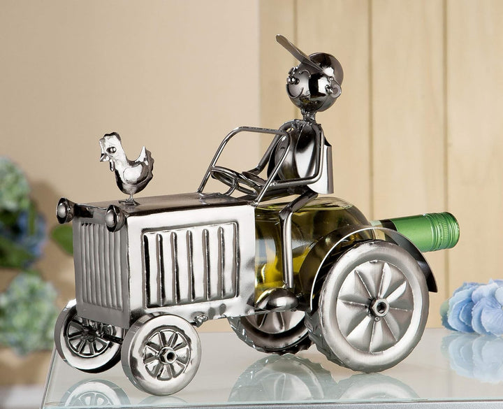 GILDE Weinflaschenhalter Metall vernickelt - Flaschenhalter - Weinständer - Fabr: Silber - Höhe 25 c