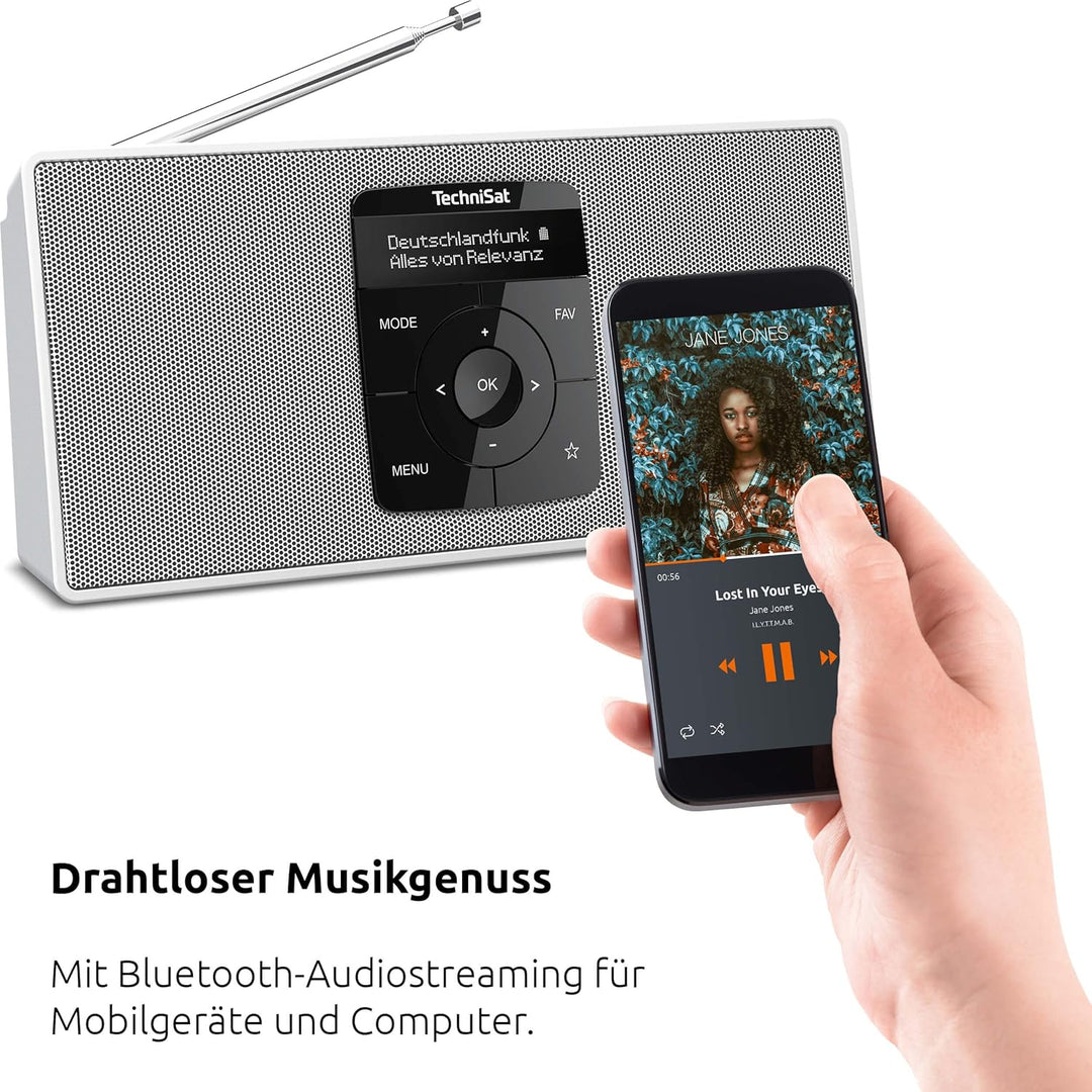 TechniSat DIGITRADIO 2 S - Tragbares DAB Stereo-Radio mit Akku (DAB+, UKW, Bluetooth Audiostreaming,