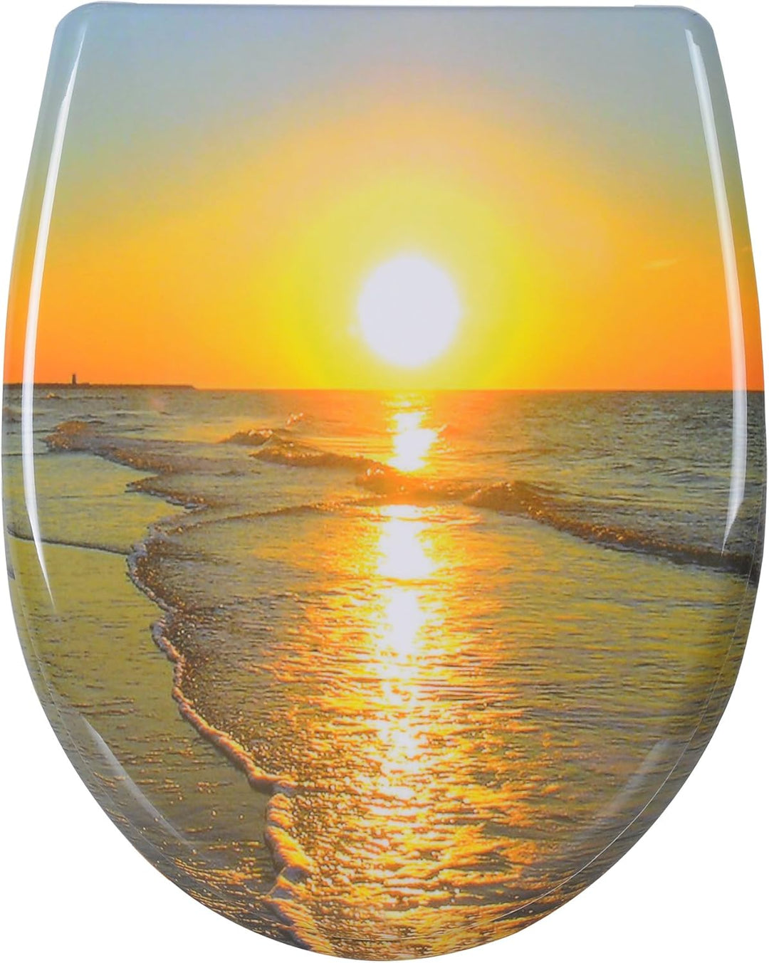 WOLTU WC Sitz mit Absenkautomatik,Toilettensitz Motiv,Klodeckel mit Quick-Release-Funktion und Antib