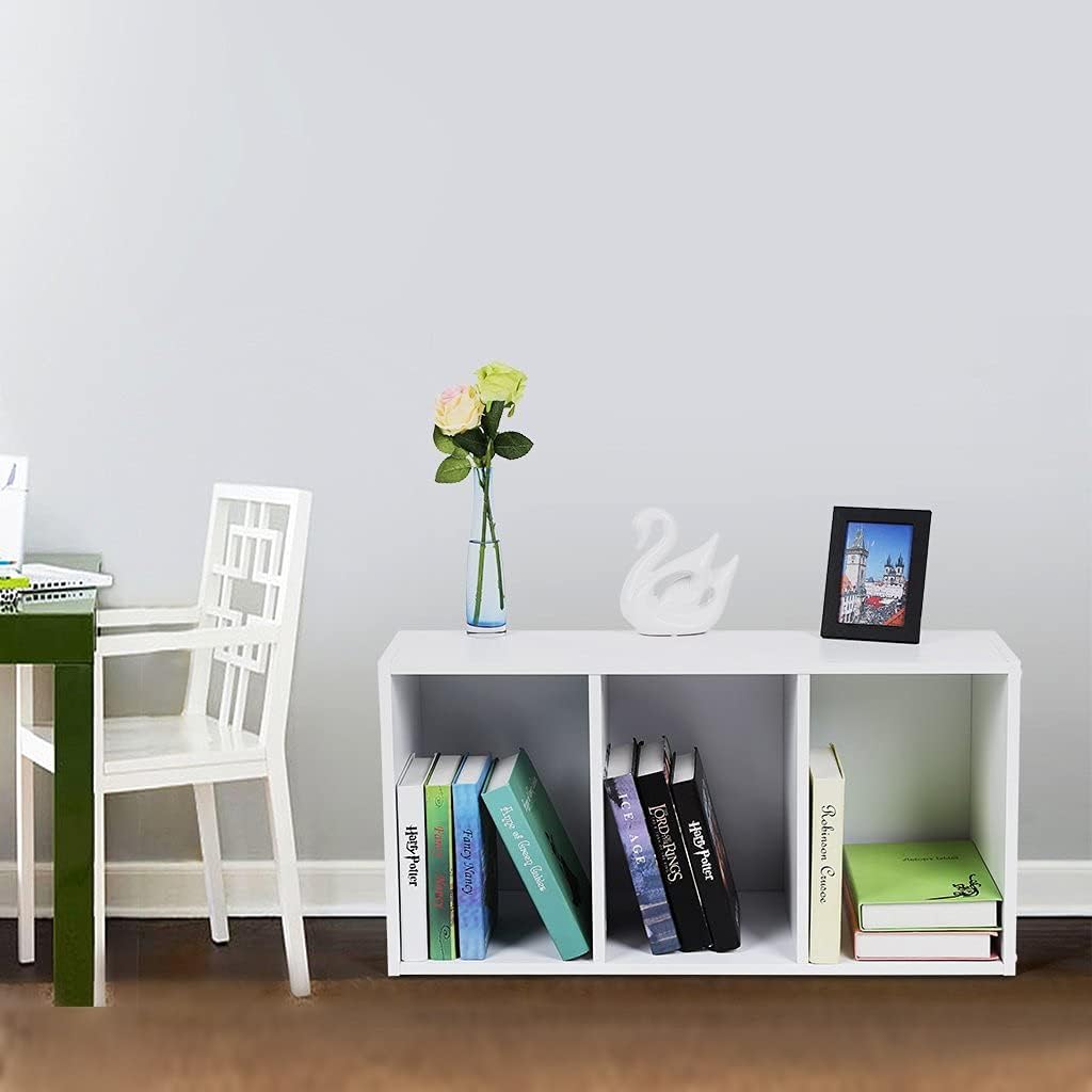 VASAGLE Bücherregal, Regal mit 3 Fächern, Standregal, mit höhenverstellbaren Ablagen, für Wohnzimmer