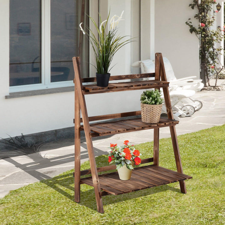 Outsunny Pflanzentreppe Blumenbank Blumentreppe Blumenregal Pflanzregal Blumenständer 3 Stufen Tanne