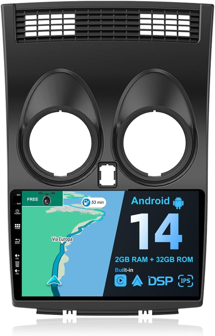 JOYX Android 12 Autoradio mit IPS 2.5D Passt für Nissan Qashqai J10 (2006-2015) - 2G+32G - Rückfahrk