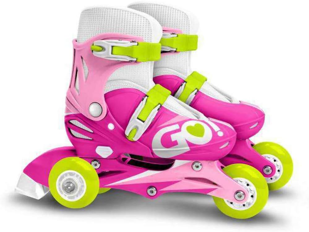 STAMP - ROLLERS INLINES / TRISKATES Einstellbar 2 in 1 SKIDS CONTROL Girl 27-30 Rosa, SKIDS CONTROL