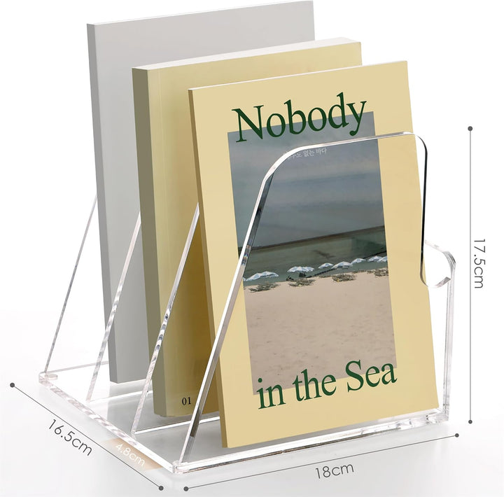 SANRUI Acryl Stehsammler, Stabiler Aktenhalter, Schreibtisch Organizer, Buchstütze für Büro, Schule,