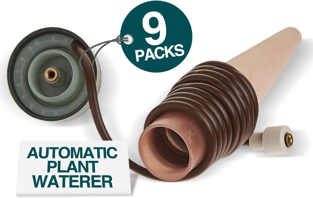Blumat 12500 Bewässerung für Pflanzen, Pflanzenbewässerung Wasserspender, Terracotta/grün (9 Stück)