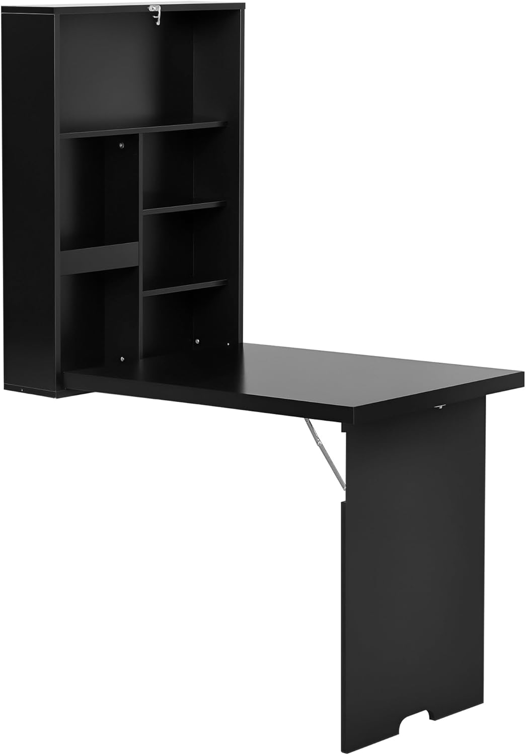 HOMCOM Wandtisch Wandklapptisch Klappschreibtisch mit Tafel Klappbarer Computertisch für Büro Schwar