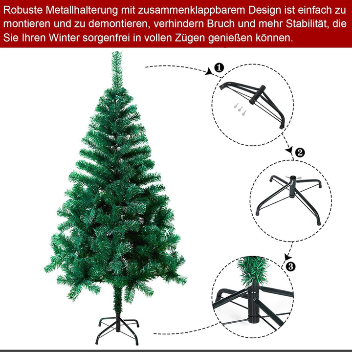 LZQ Weihnachtsbaum künstlich PVC Christbaum schwer entflammbarer Tannenbaum mit Schnellaufbau Klapps