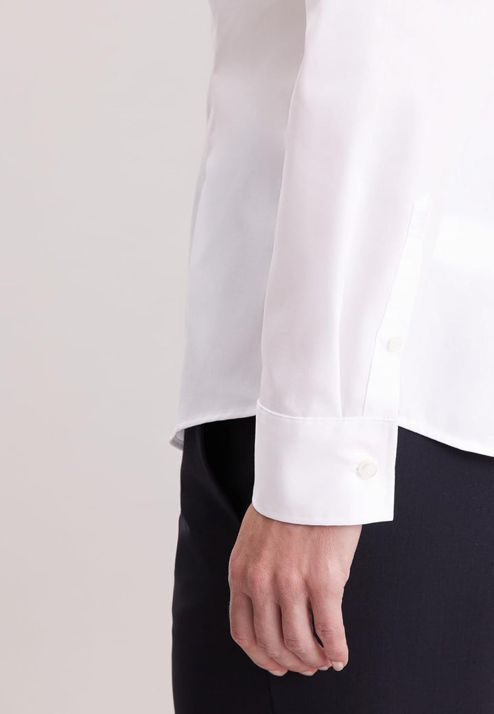 Seidensticker Damen Bluse - City Bluse - Hemdbluse - Slim Fit - Kurzarm - Uni - Stretch 32 Weiss, 32