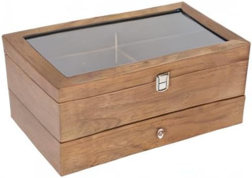 Brillenbox, 12 Slots Brillenbox Holz Doppelschicht Brille Vitrine Box Organizer Dekoration für Displ