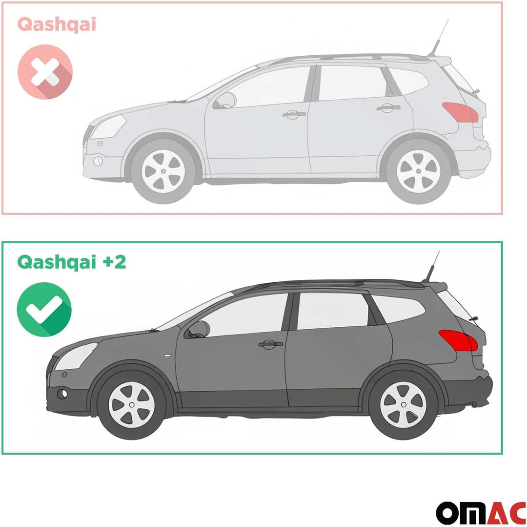 Trittbretter Seitenschweller kompatibel mit Nissan Qashqai +2 2008-2014 Aluminium Seitenbretter Schw